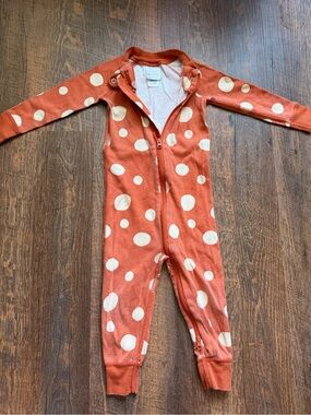 Hanna Andersson Rust One-Piece with Cream Polka Dots